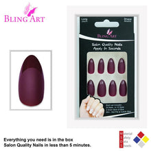 Load image into Gallery viewer, FALSE NAILS BY BLING ART RED BROWN MATTE ALMOND STILETTO 24 FAKE LONG TIPS
